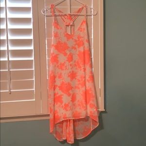 Neon Coral Midi Dress